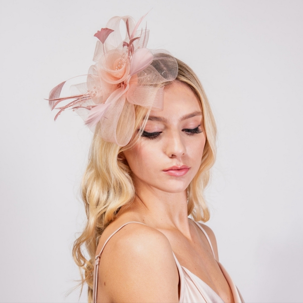Pretty in Pink 3pc Fascinator Derby Races Church Tea Brunch Wedding Bridesmaids